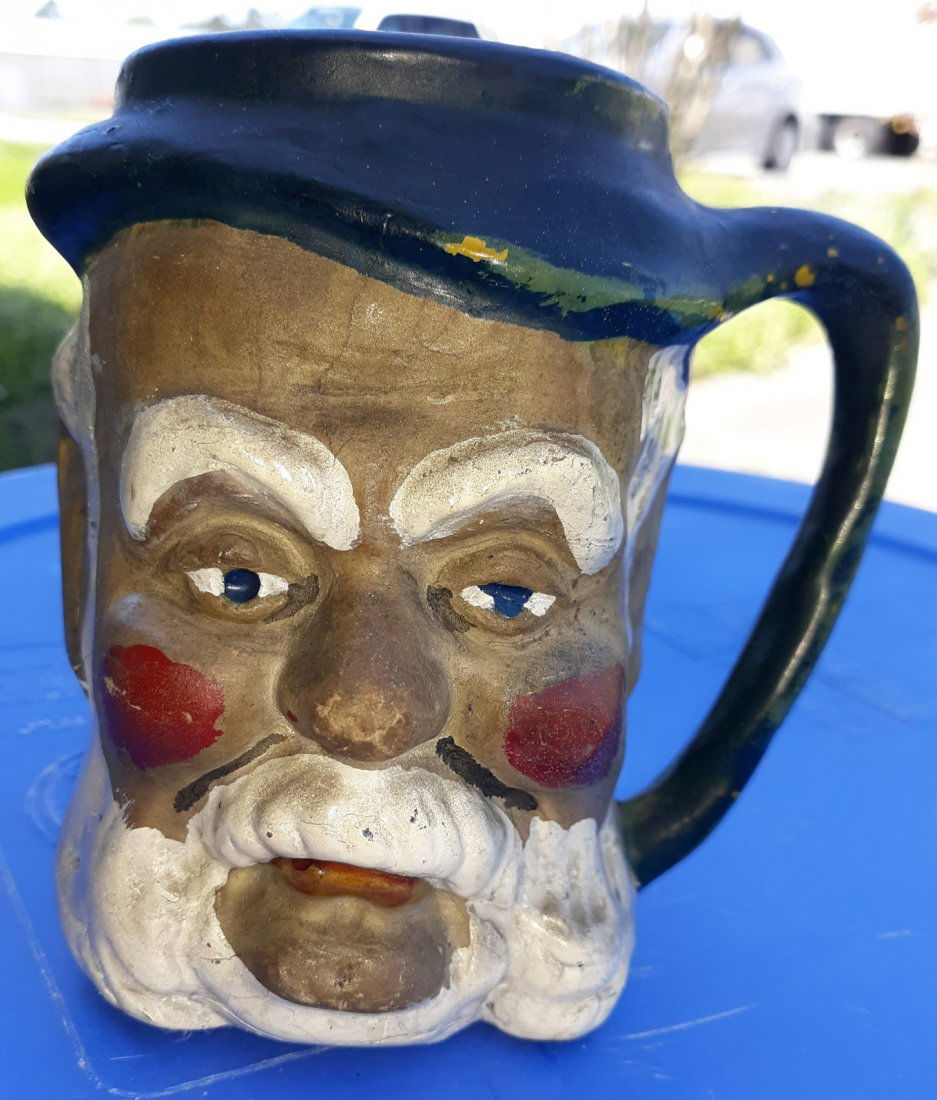 Mongin rare 1953 face mug pottery  jug 5" (1 of 6)