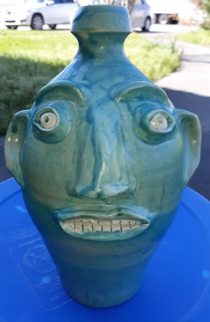 Randy Tobias Pottery Face Jug 11 1/2" beauty! (1 of 5)