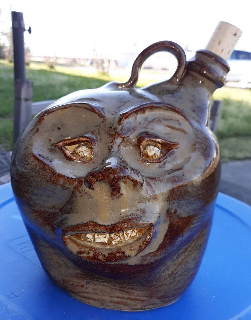 Teague pottery face jug 1991 rare 8 1/2" (1 of 5)