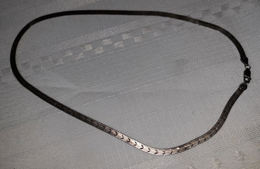 Italy 925 herringbone Necklace 18" (1 of 7)