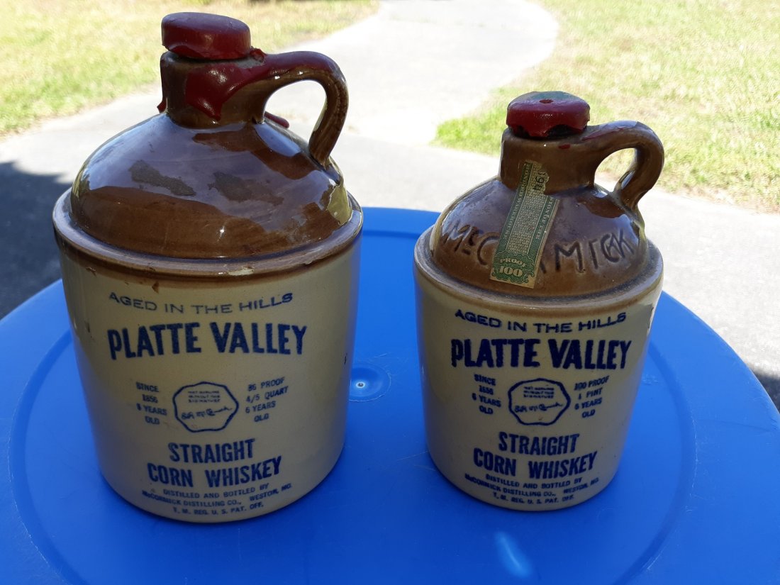 Platte Valley Corn Whiskey Jugs Pint & 4/5 quart  2 pcs (1 of 5)
