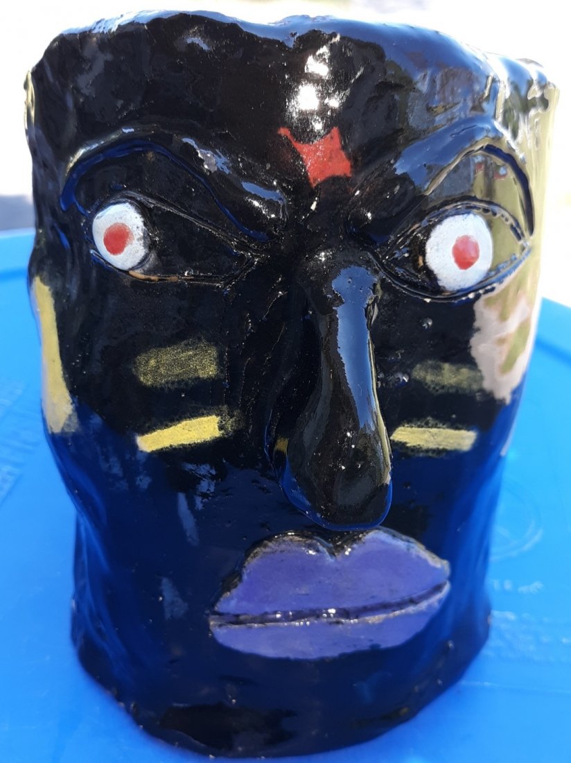 Face Mug Jug pottery signed Bery? (1 of 5)