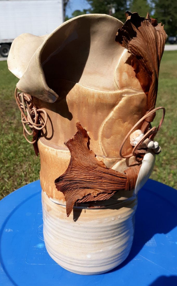 Pottery Vase monumental signed Susie 12 1/2" (1 of 6)