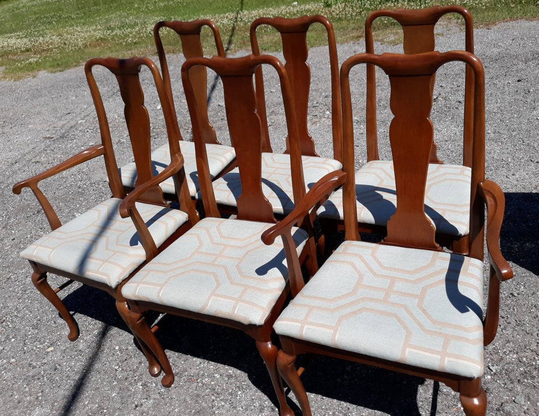 Queen Anne dining chairs by Thomasville 6 x bid! VTG (1 of 5)