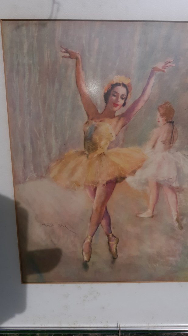 Mid Century Ballerina dancer framed Art print? (1 of 3)