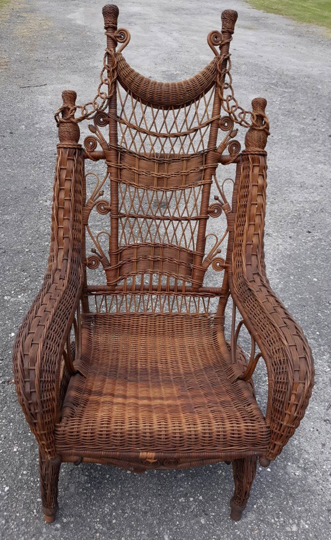 Heywood Wakefield 19th C Wicker Victorian Platform Rock (1 of 6)