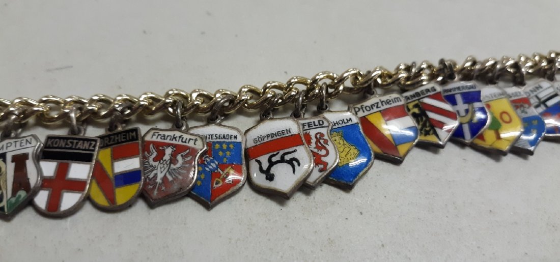 Sterling & enamel Charms bracelet Germany vtg (1 of 5)