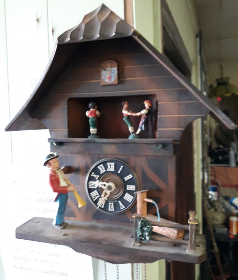 vintage Germany black forest animated cuckoo clock (1 of 5)