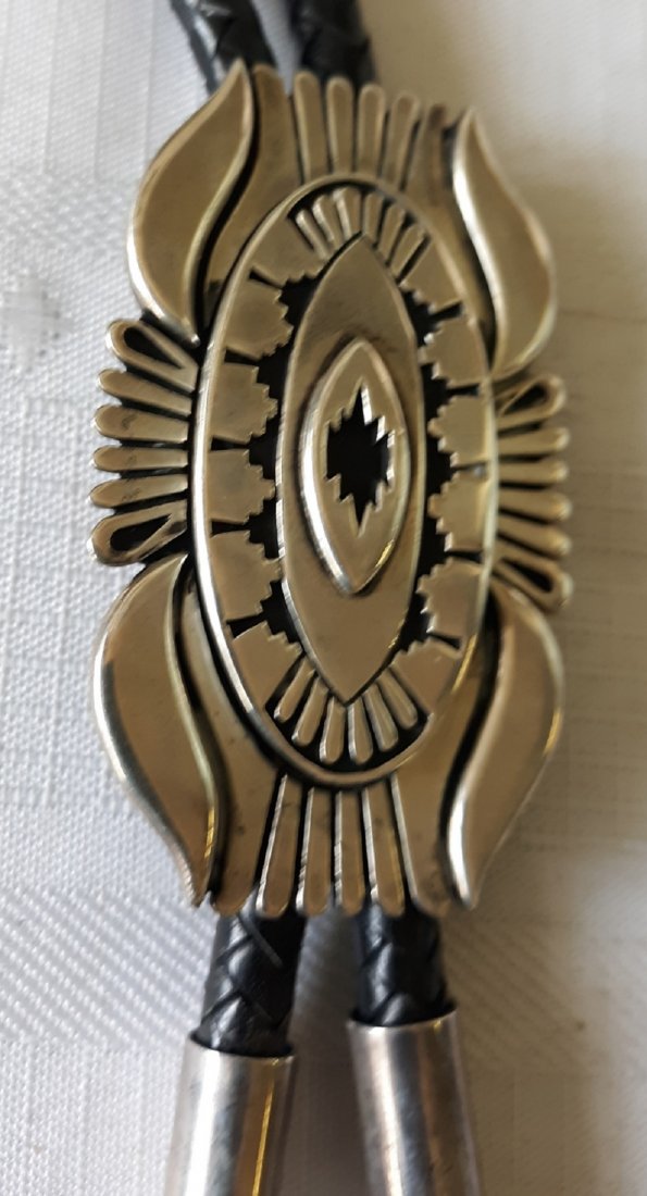 rare ALVIN & LULA BEGAY NAVAJO Sterling BOLO TIE Navajo (1 of 5)
