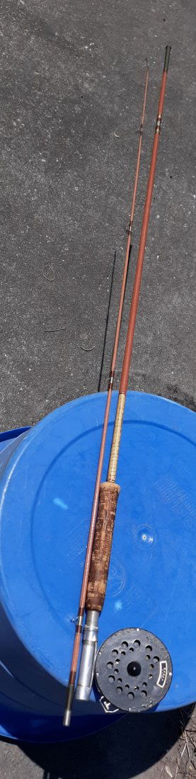 vtg sears fly fishing rod & reel  7 1/2' 2 pcs (1 of 5)