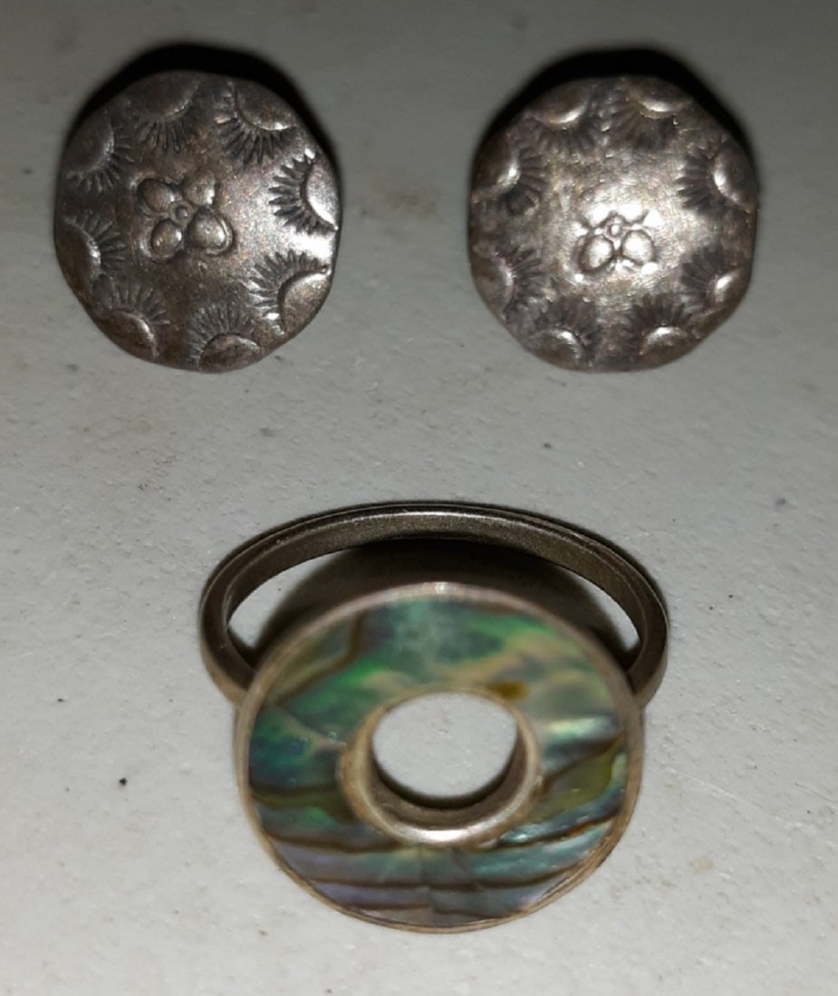 taxco mexico sterling ring & earrings (1 of 3)