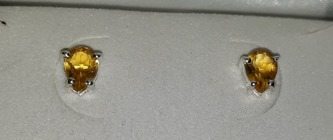sterling & citrine earrings pear shape gorgeous!: from estate beautiful sterling setting w/pear shaped citrine see pics