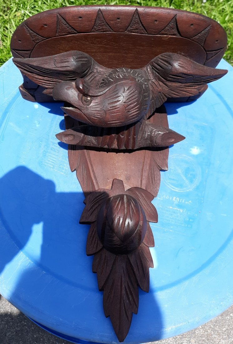 antique Black Forest Carved Eagle Wall Shelf (1 of 5)