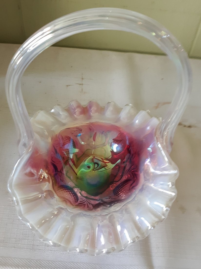 Fenton plum opalescent strawberry basket iridescent (1 of 3)