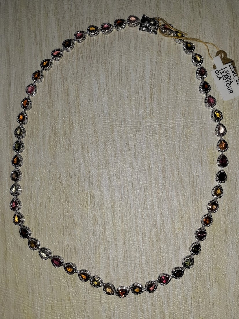Precious Multi Tourmaline necklace /Diamond w/ appraisa (1 of 5)