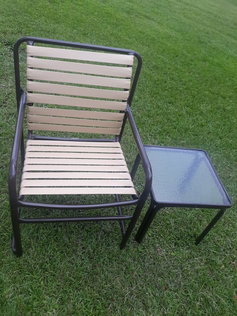brown jordan patio furniture side table and chair Nice! (1 of 2)