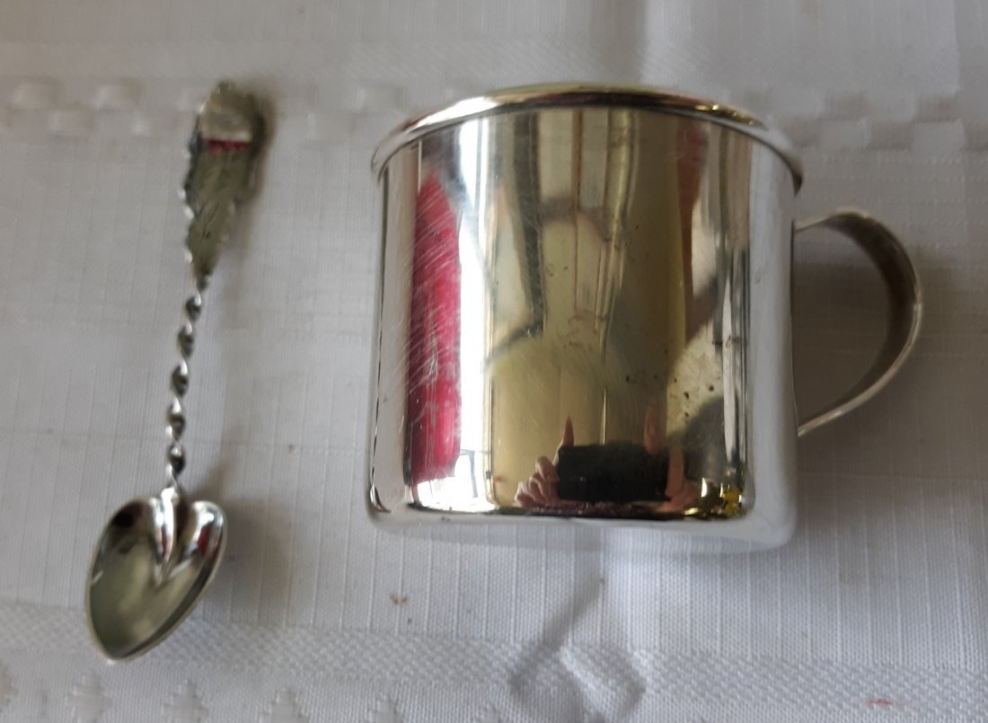 antique sterling cup and spoon lunt & enameled Beauty! (1 of 6)