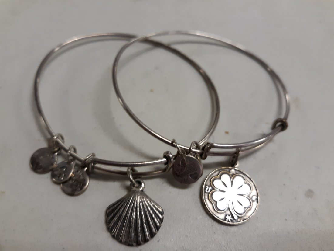 alex and ani charm bracelets lot of 2 clover & seashell: from estate 2 nice alex and ani charm bracelets both in great condition see pics