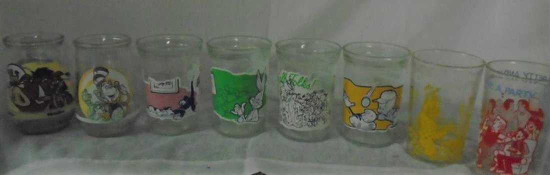Jelly Glasses Lot Of 8 Vintage Mid Century archie++ (1 of 5)