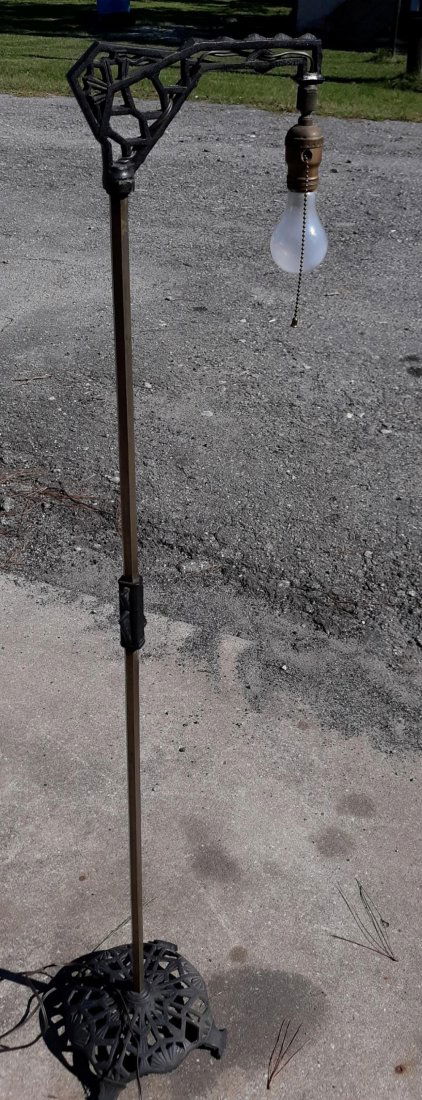 Antique Victorian Cast Iron Bridge Floor Lamp (1 of 4)