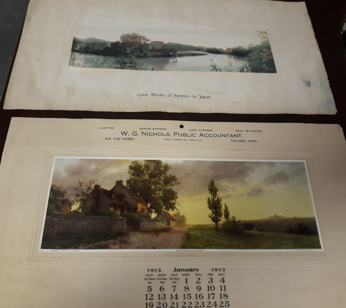 ANTIQUE calendar 1900's early art nice (1 of 6)