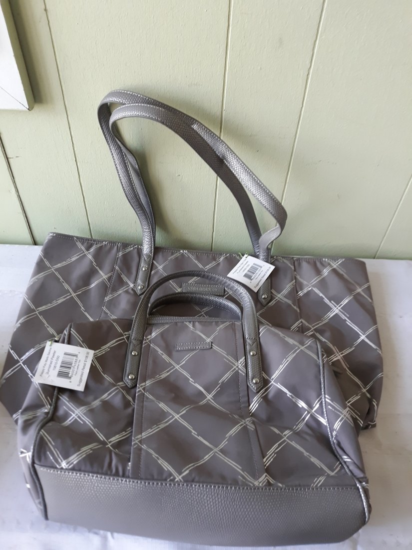 vera bradley preppy poly mario satchel & ella tote new!: both new with tags cost $108.00 each both for one bid see pics