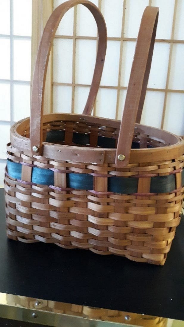 vintage BASKET W/HANDLES (1 of 3)