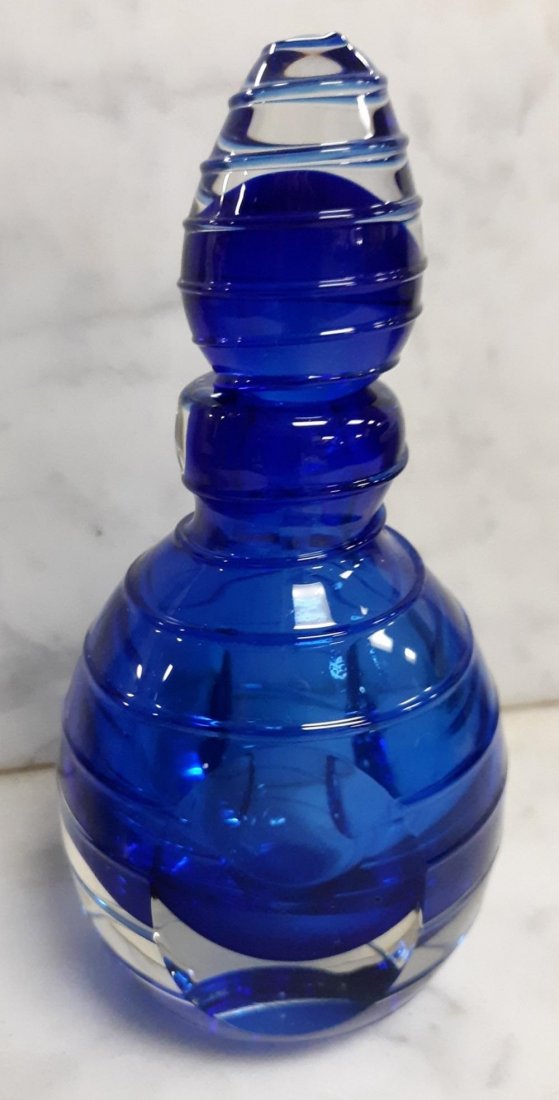 Perfume Bottle Hand Blown Cobalt Paperweight 6" (1 of 4)