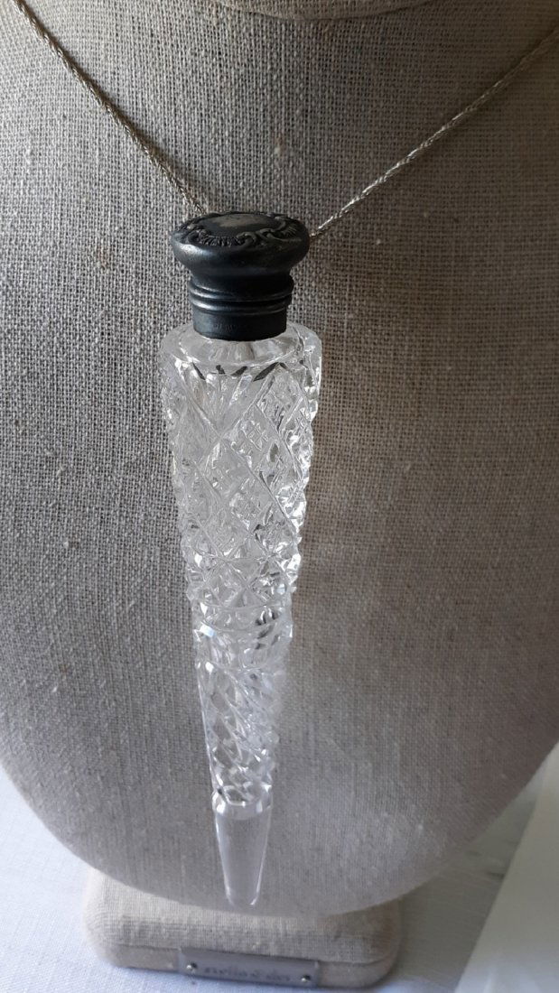 sterling & crystal perfume amulet w/20" sterling chain (1 of 5)