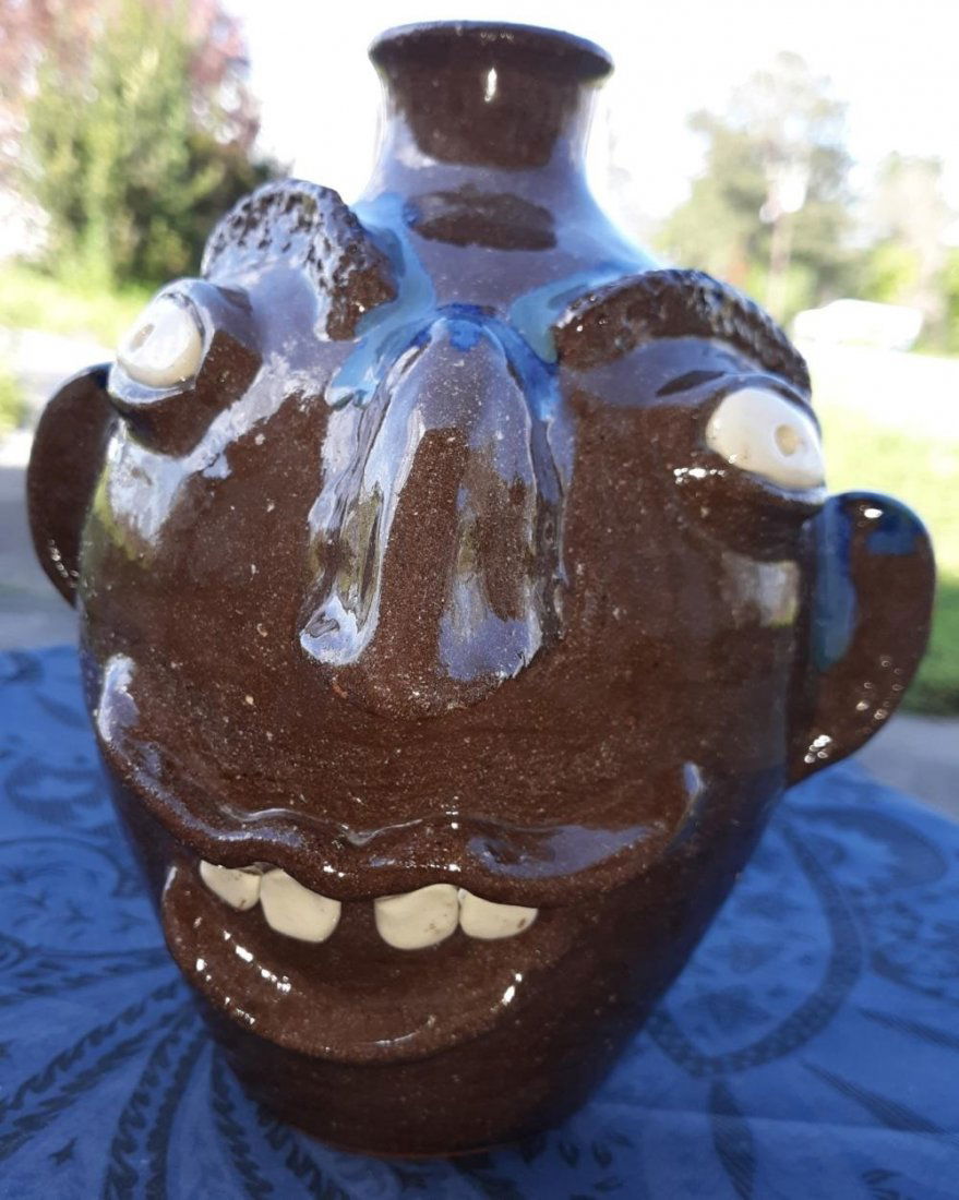NC Face Jug Pottery By Sybil 7" Catawba (1 of 5)
