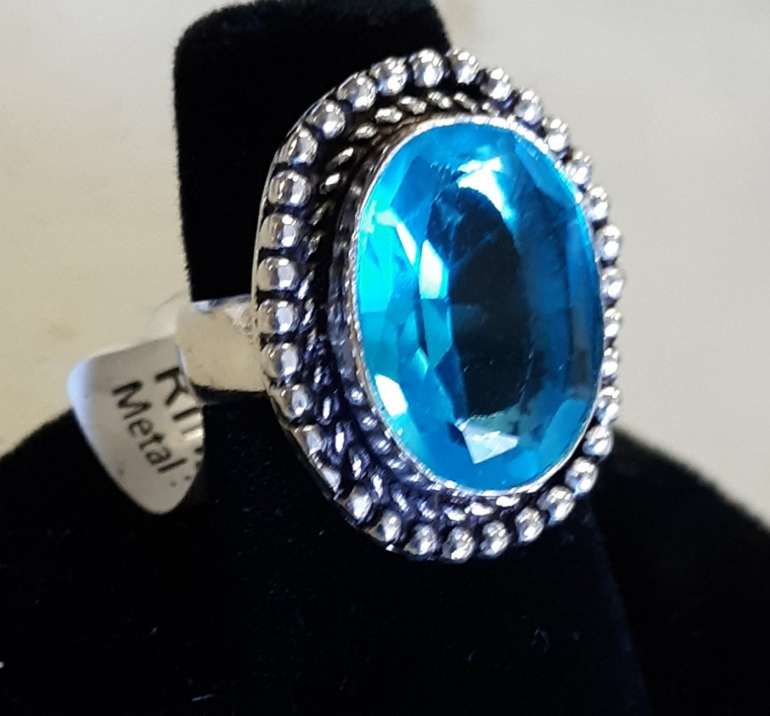 blue topaz and german silver? ring sz 6 (1 of 3)