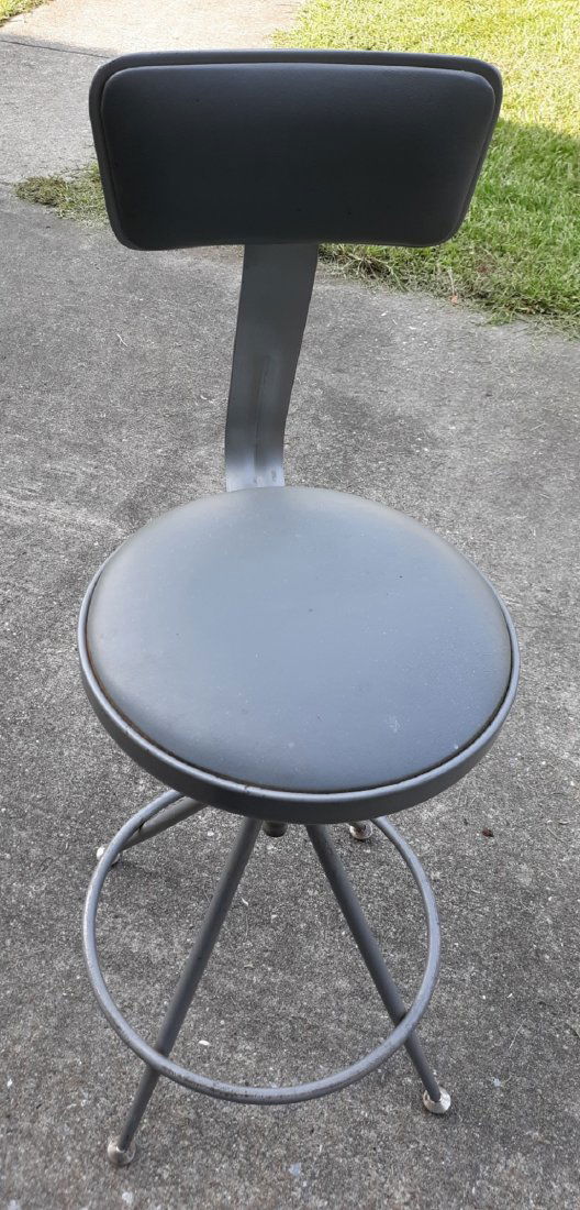 vintage industrial metal stool chair 24" (1 of 6)