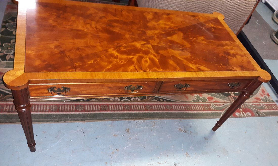 TABLE GORGEOUS INLAID COFFEE MAHOGANY& SATIN WOOD (1 of 6)