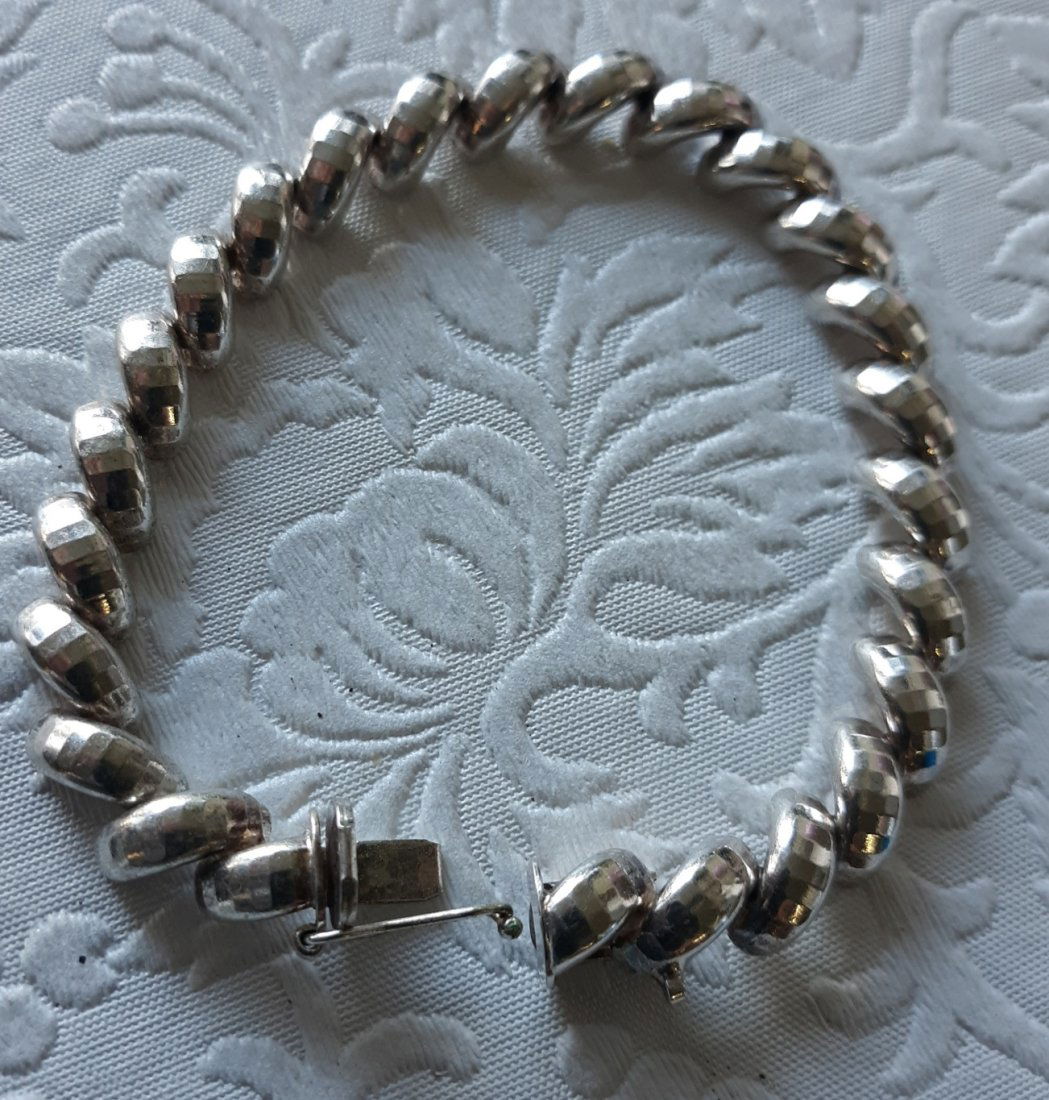 rare sterling italy link bracelet custom 8" (1 of 3)
