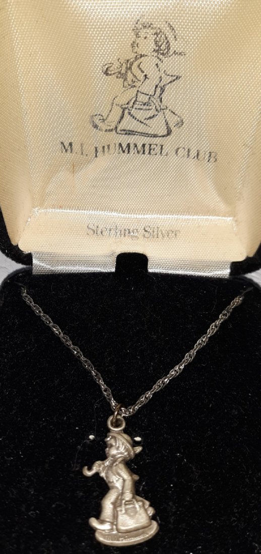 goebel merry wanderer sterling necklace!: in original box club members piece 198" sterling cain too, limited ed 1990 see pics