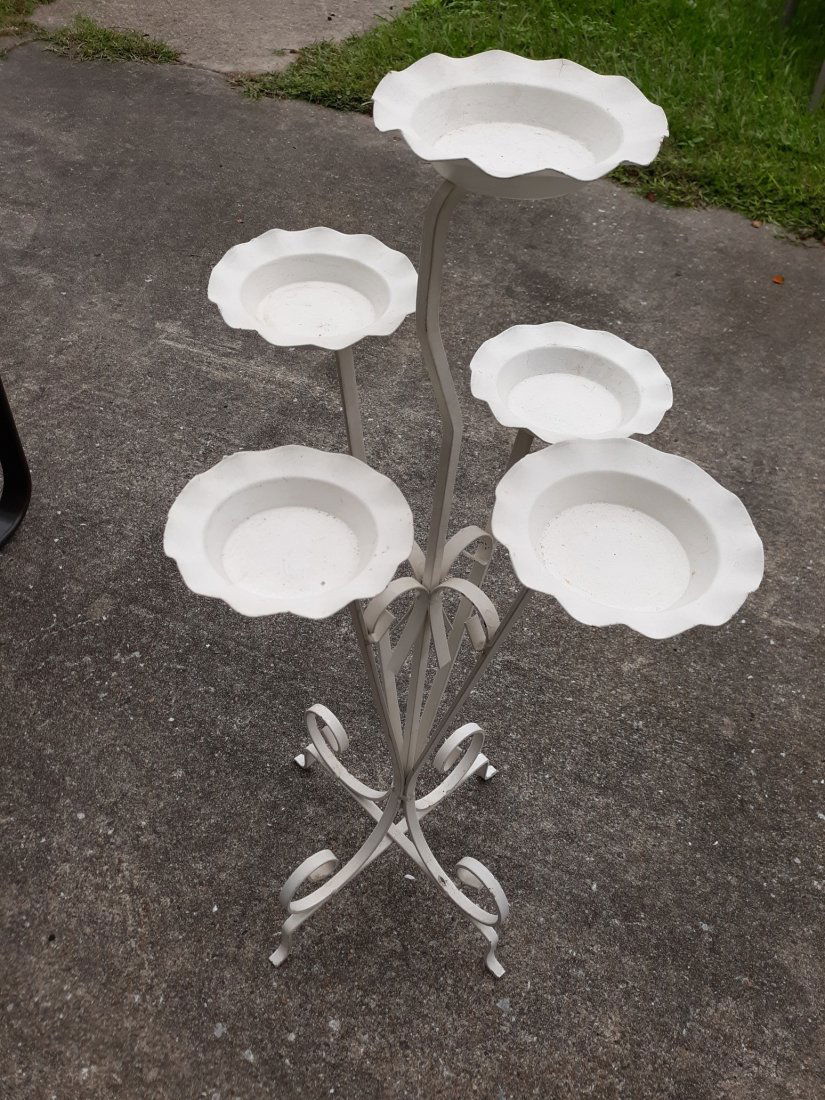 antique wrought iron plant stand holder! beautiful (1 of 3)