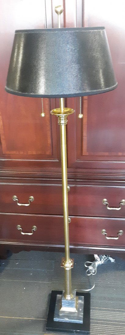 hollywood regency brass & marble floor lamp (1 of 3)