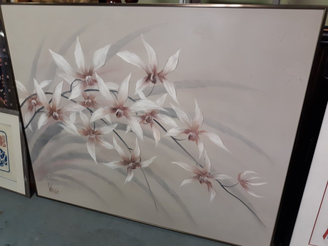 mid century oil on canvas signed Reynolds (1 of 5)