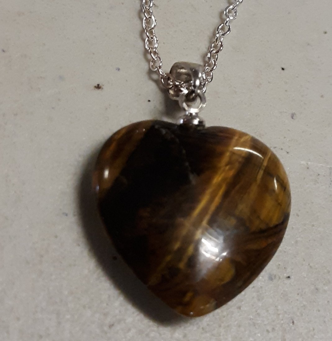 Tiger Eye & silver sterling? necklace 24" (1 of 2)