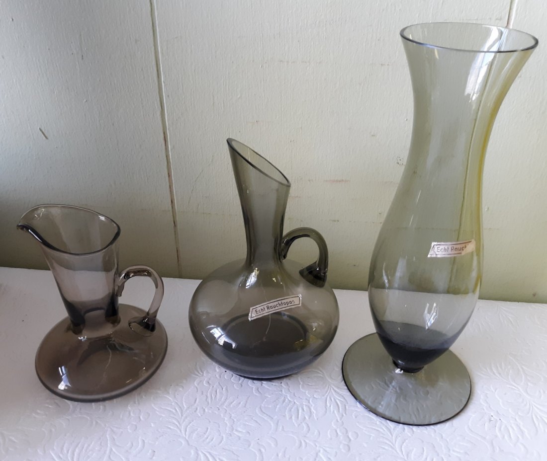 mid century german glass echt rauchtopas glass 3 (1 of 5)
