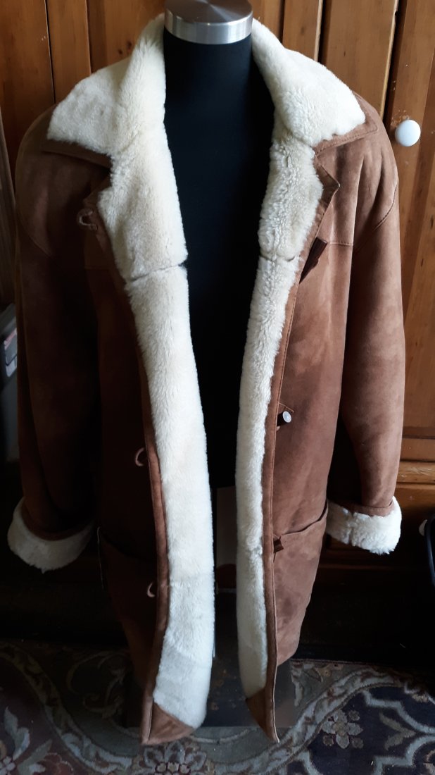 Geoffrey Beene Leather suede Shearling Coat (1 of 5)