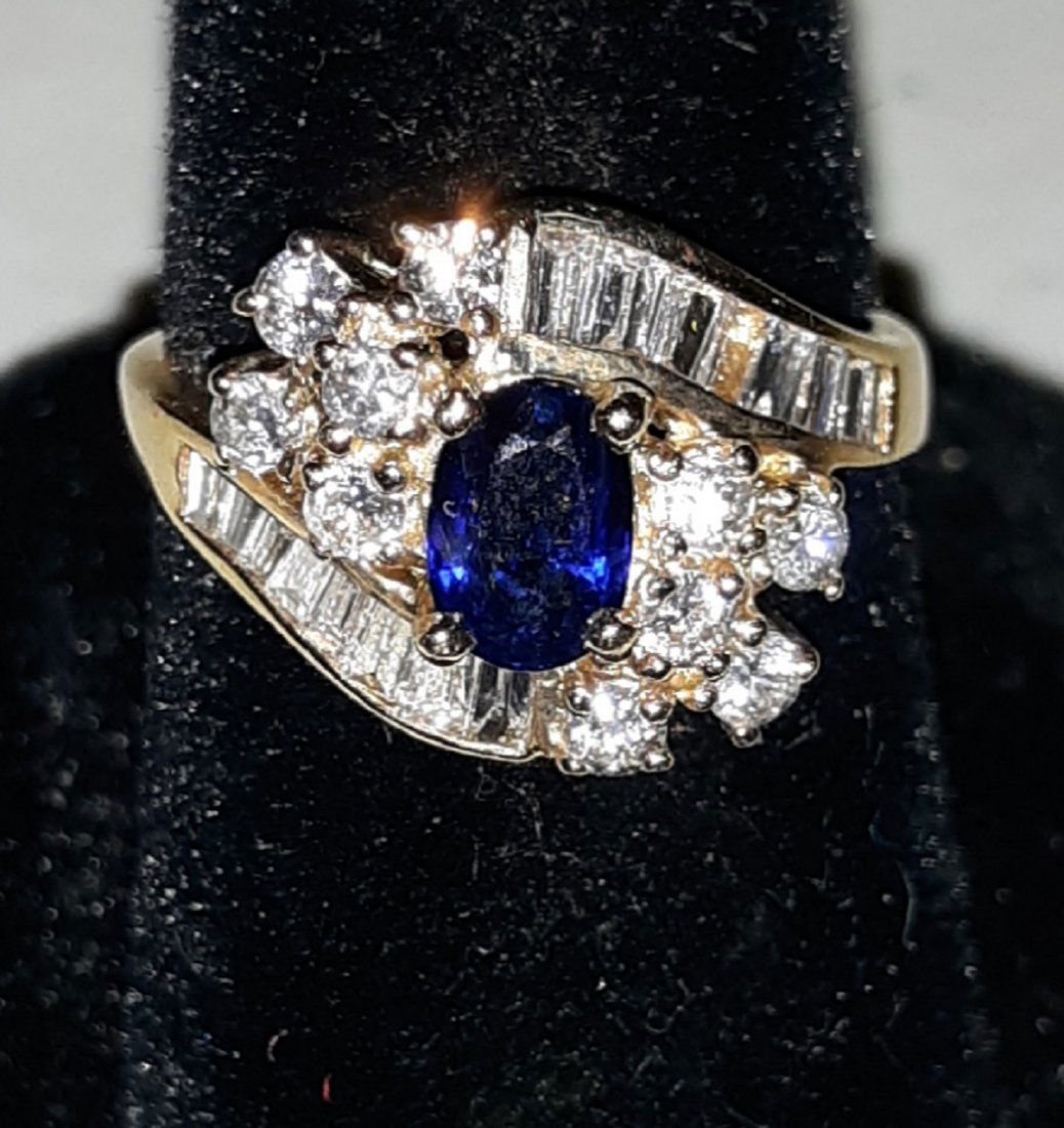 sapphire & diamond Ring 14K w/appraisal (1 of 3)