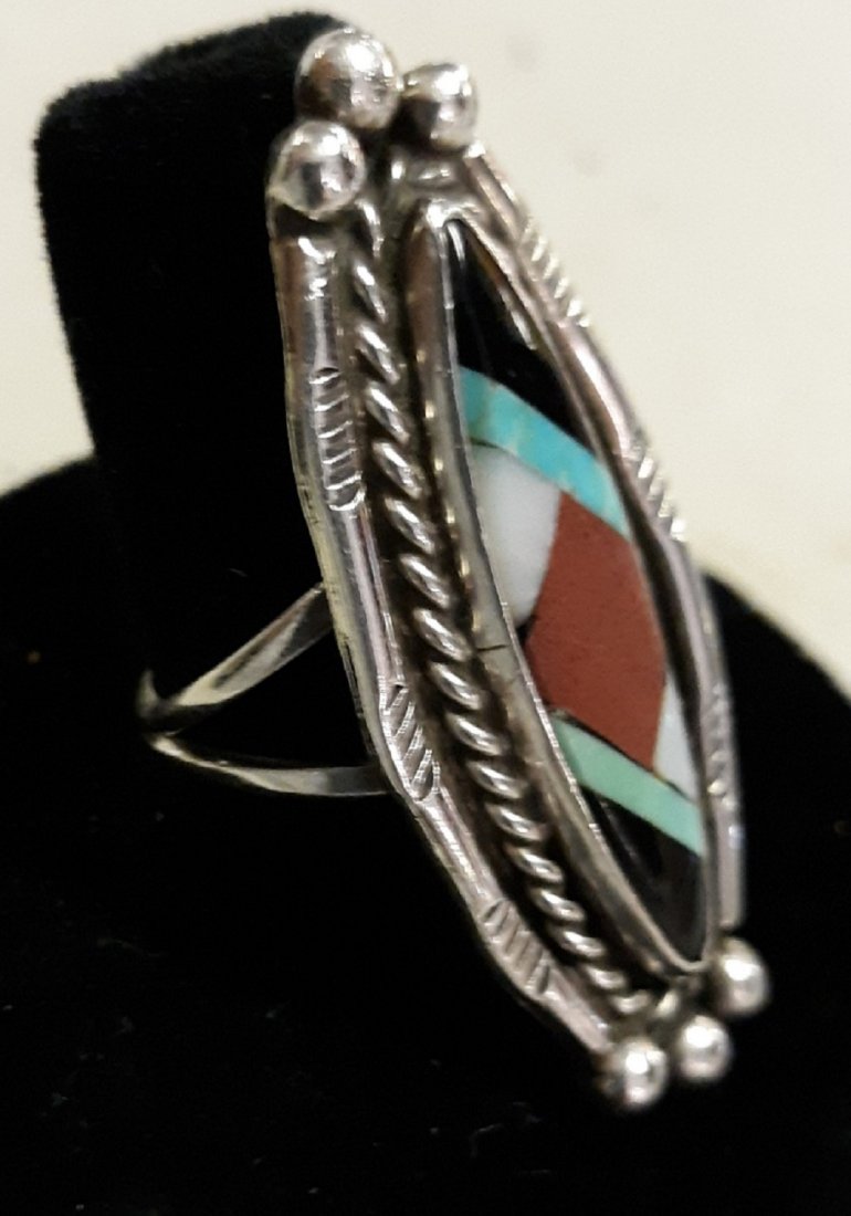 norman lee navaho artist sterling ring  turquoise (1 of 3)