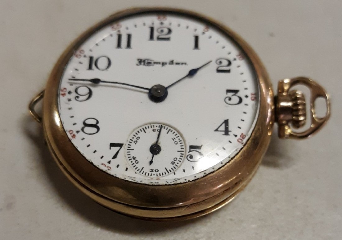Hampden gold filled pocket watch 3/0 size 1900's 15J!: gorgeous estate pocket watch 3/0 size gold filled 20 yr double stock Illinois case, 15J movement very clean just probably needs a cleaning to get it to work ? beautiful overall condition stem wind and
