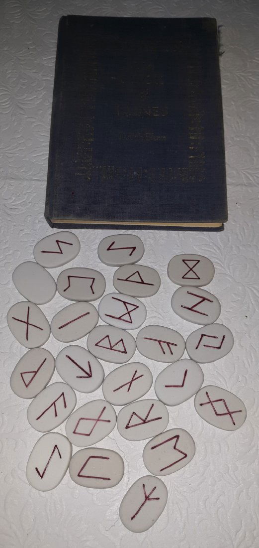 hard cover Book Of Runes ancient oracle w/ runes stones (1 of 5)