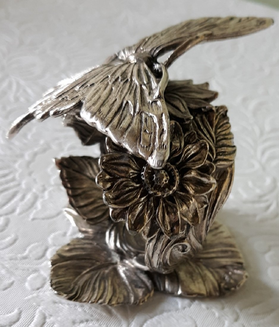 reed & barton 1824 collection butterfly napkin ring: beautiful estate reed and barton butterfly napkin ring C2001 appx 3" TALL SEE PICS