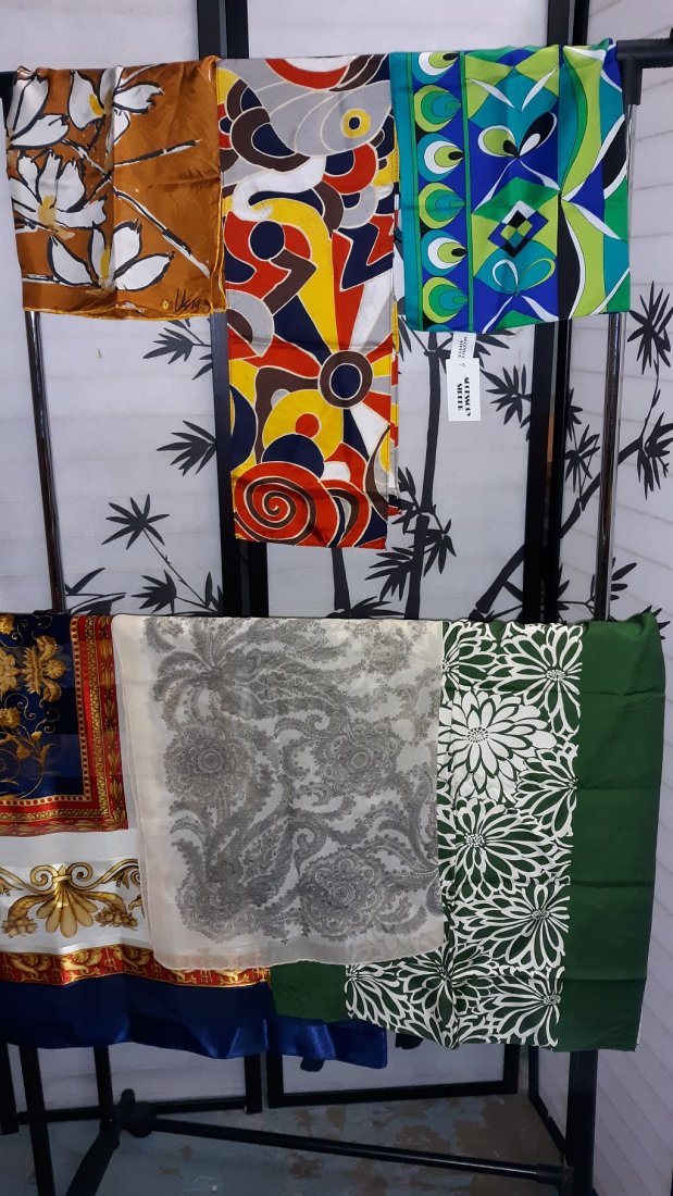 Scarves, lot of 6 Vera, japan silk +: Scarves, lot of 6 Vera, japan silk ++ these are beautiful! one with a nwt, the others all look to be either unused or lightly used no damage see pics all various sizes