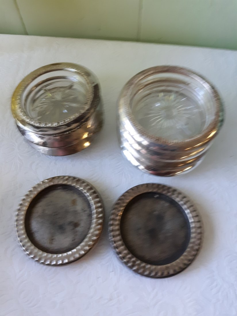 sterling & silverplate coasters lot of 9 (1 of 4)