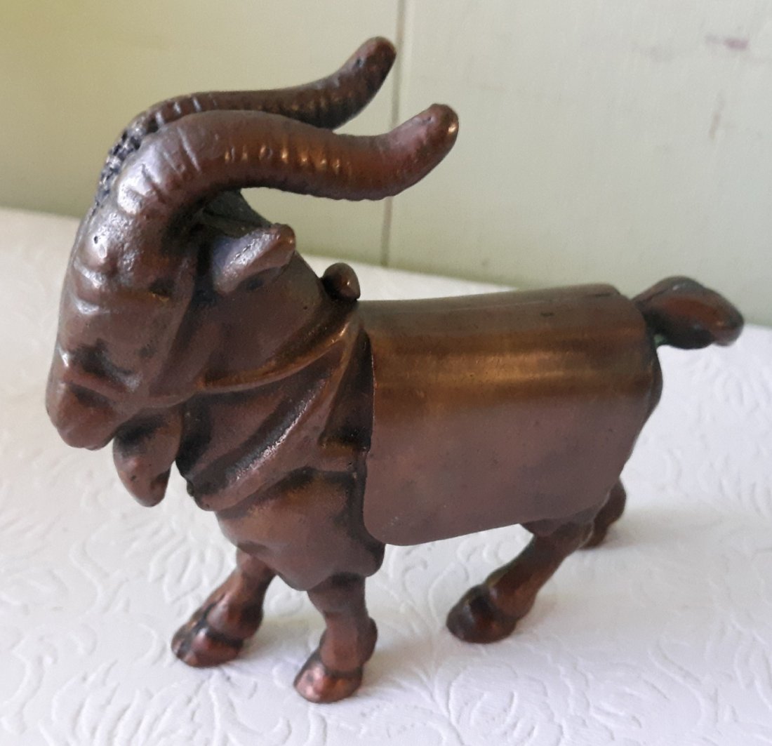 vtg bronze ram / goat sculpture nice patina! (1 of 3)