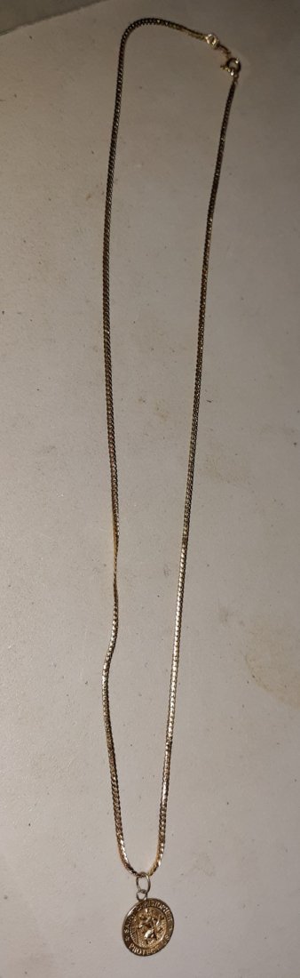 solid 14K yellow gold necklace w/14K Charm! (1 of 4)